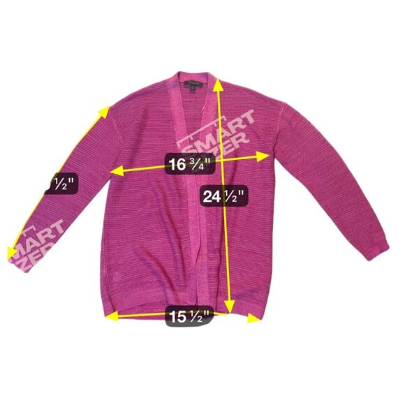 Ann Taylor Petite Open Front Cardigan XS Pink Lightweight Knit 1745 - Picture 4 of 6